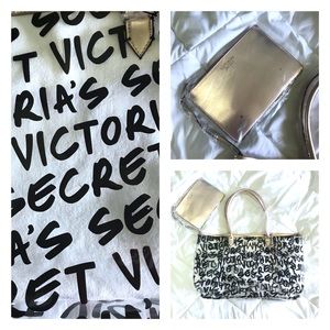 Victoria’s Secret Gold transparent tote bag/pouch